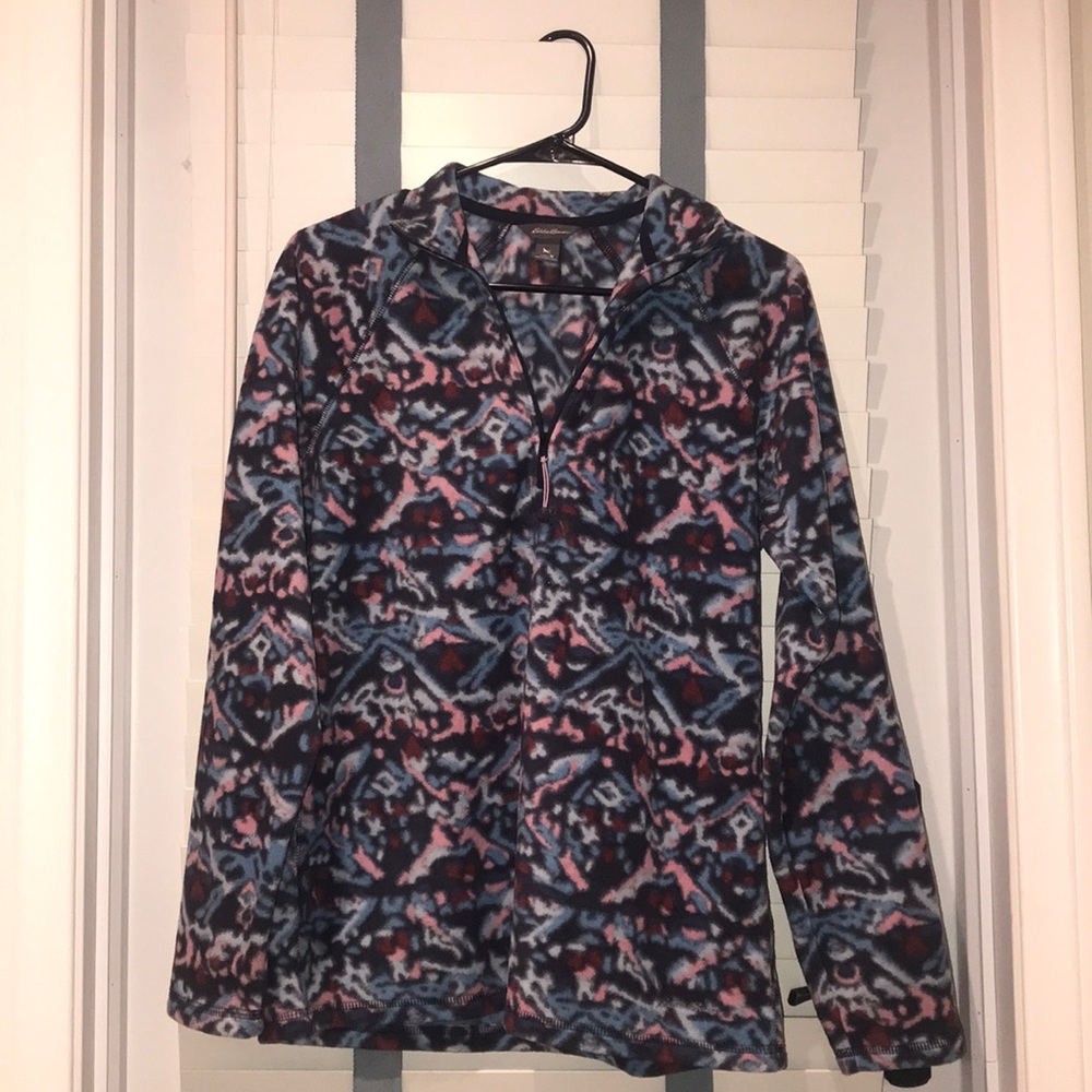 Eddie Bauer Quarter-Zip Multicolored Fleece Size M